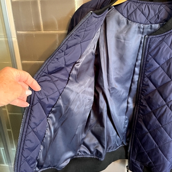 SHEIN Navy Bomber Jacket - Picture 3 of 4